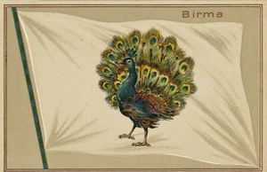 7832-BURMA, FLAG, PERIOD POSTCARD, EARLY '900 - Picture 1 of 2