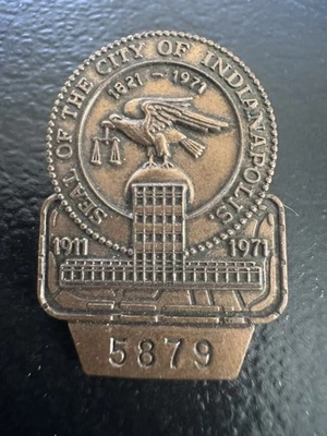 VTG 1971 Indianapolis 500 Motor Speedway Pit Pass Badge - Image 1 of 3