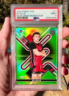 ELI ELLIS 2022 finest ote card #71 NEON GREEN REFRACTOR 60/99 PSA 9 MINT pop = 1 - Image 1 of 3