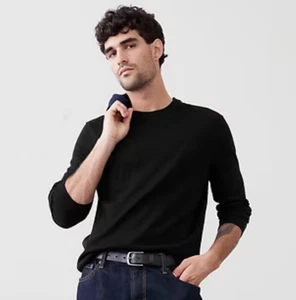 Banana Republic Herren Merinowolle Rundhalsausschnitt Pullover Sweater schwarz Größe M $ 80 - Bild 1 von 13