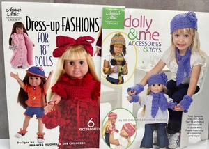 LOT of 2 Annie's Attic Crochet Dress Up Fashions Dolly & Me for 18 Inch Dolls - Picture 1 of 12