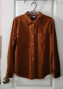 Camisa de pana para mujer Natural Reflection abotonada manga larga marrón talla M - Imagen 1 de 9