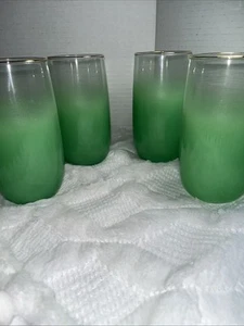 Set di 4 Bicchieri BLENDO Verde Smerigliato con Bordo Oro Bicchiere 10 Oz LEGGI - Foto 1 di 6