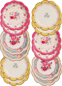 Talking Tables (17Cm) Disposable Tea Party Vintage Floral Pretty Paper Plates - Picture 1 of 9