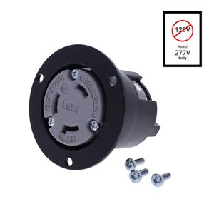 Eaton Gray Twist Turn Locking Flanged Outlet NEMA L7-30R 30A 277V AHCL730FO - Picture 1 of 5