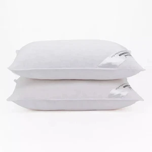 Duck Feather Pillows Pair Extra Filled Hypoallergenic Hotel Quality Pillow Packs - Picture 1 of 8