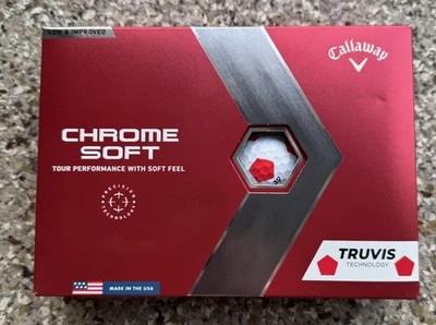 Bolas de golfe macias cromadas Callaway, branco/vermelho Truvis 1 dúzia - Imagem 1 de 2