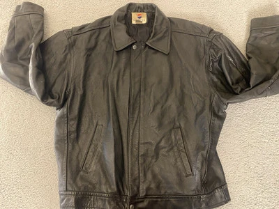 Vintage Pepsi Jacket Men XL Black Leather Bomber Nothing Else Is A Pepsi 90's! - Image 1 of 4