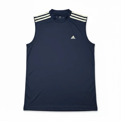 Adidas Climalite Tank L Azul Marino 3 Rayas Gimnasio Y2K Ropa de Calle Absorbe Humedad Foto 1 de 4
