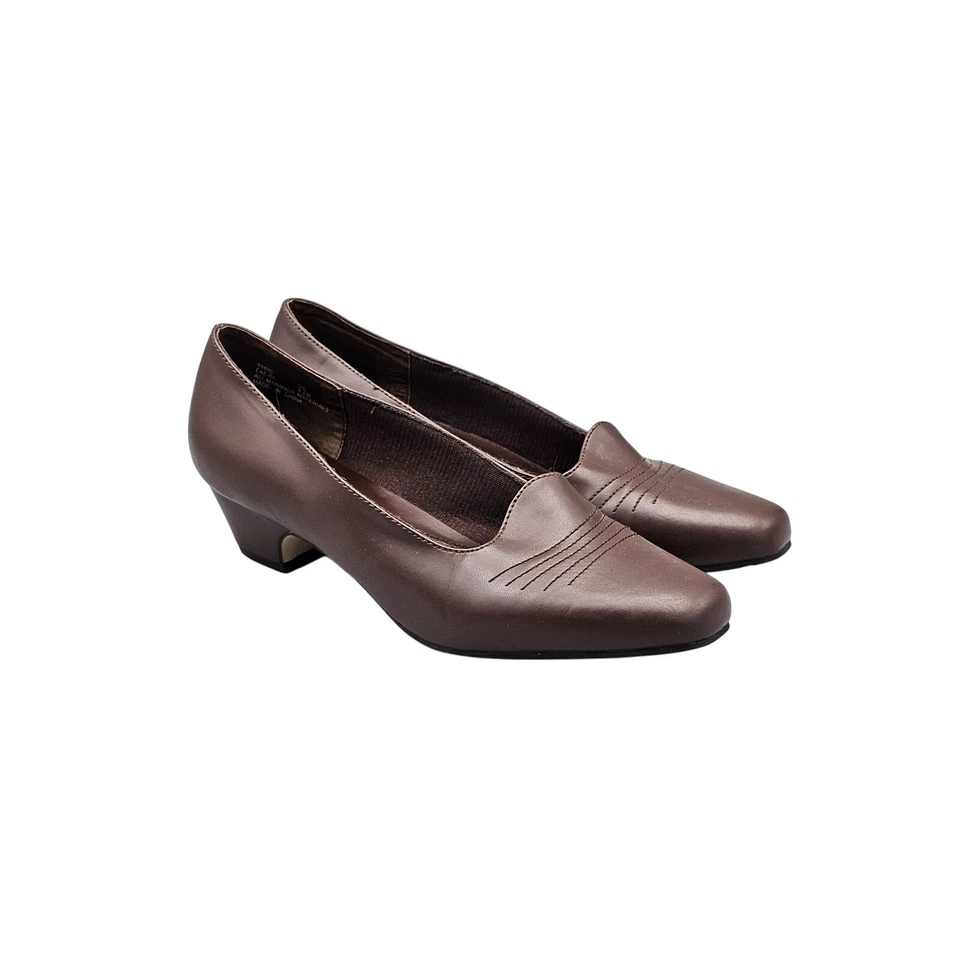 Zapatos de salón Mushrooms para mujer talla 8,5 M de colección años 80 usados en excelente estado marrón imitación cuero Foto 1 de 4