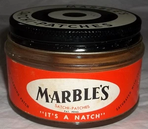 Parches de limpieza de pistola de canicas vintage Satchi tarro de vidrio tapa ojo de buey alce - Imagen 1 de 12