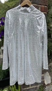Boohoo Gemma Collins High Neck Sequin Shift Dress Size 20 BNWT Party - Picture 1 of 6