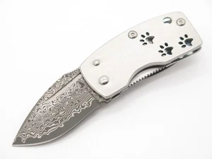 G. Sakai Seki Japan Pfotenabdruck Damast Totenkopf Geldklammer Klappmesser Taschenmesser - Bild 1 von 7
