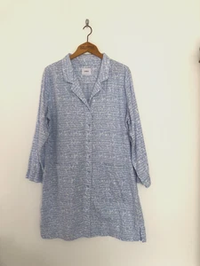 Gähnen Nachtwäsche Nachthemd Nachthemd Gr. Large weiche Baumwolle hellblau Taschen sehr guter Zustand - Bild 1 von 7