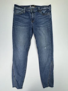 Kut From The Kloth Jeans Womens 12 Blue Connie Ankle Skinny Raw Hem KP1317MA1 - Picture 1 of 15