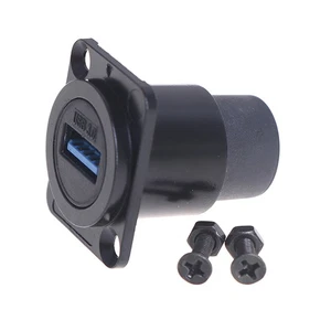 D type Metal USB Socket Double Pass Connector USB 3.0 Connector Panel Mount - Afbeelding 1 van 10