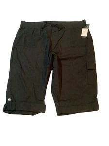 Hasting & Smith Women's Plus 20W Roll-Tab Capris MSRP $ 40.00 Black - Picture 1 of 4