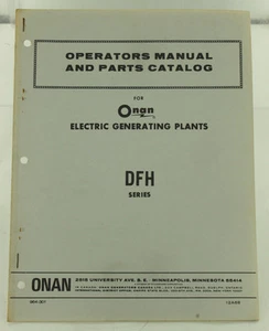 Vintage ONAN DFH Series Generator GenSet Operators Manual & Parts Catalog - Picture 1 of 1