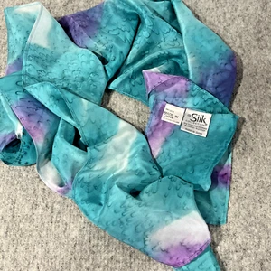 scarf White Pines of WI, SILK  COLLECTION 10 x 58" vintage multicolor 100% silk - Picture 1 of 7