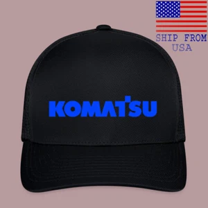 Komatsu Mining Equipment Black Baseball Cap Hat Adult Size S/M & L/XL - Picture 1 of 4