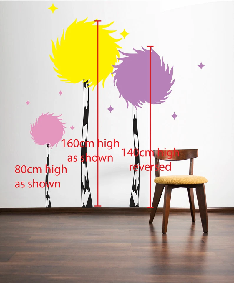 Dr Seuss Truffula Tree Wall Decal Sticker Lorax Nursery Kindy Preschool Decor - image 1 of 1