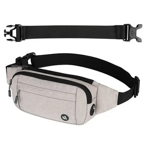 Fanny Pack Waist Bag Slim Small Hip Pouch for Running Jogging Hiking Beige - Picture 1 of 12