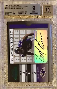 2003 Playoff Contenders VORSCHAUTICKET AUTO/25 TERRELL VORSCHLÄGE RC BGS 9/10 HOF - Bild 1 von 2