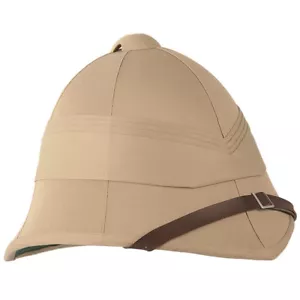 Britischer Tropenhelm Pith Helmet khaki Safarihelm Dschungel Tropenhut Karneval - Bild 1 von 2