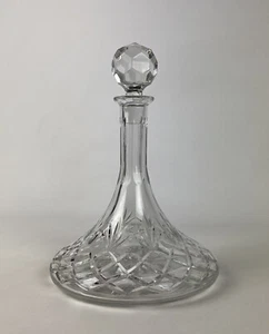 Waterford Crystal Alana Ships Decanter Diamond Cuts w/ Stopper 10in - Picture 1 of 9