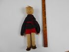 Vintage lata 1940. ręcznie robiona szydełkowa i dzianinowa lalka z drewnianą głową Niemcy