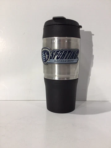 Sporting KC Kansas City MLS Metal Travel Coffee Mug Soccer Pewter Logo Cover