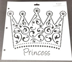 RETIRED Crafter's Workshop 12x12 Princess CROWN Template Scrapbook Page Stencil - Picture 1 of 1
