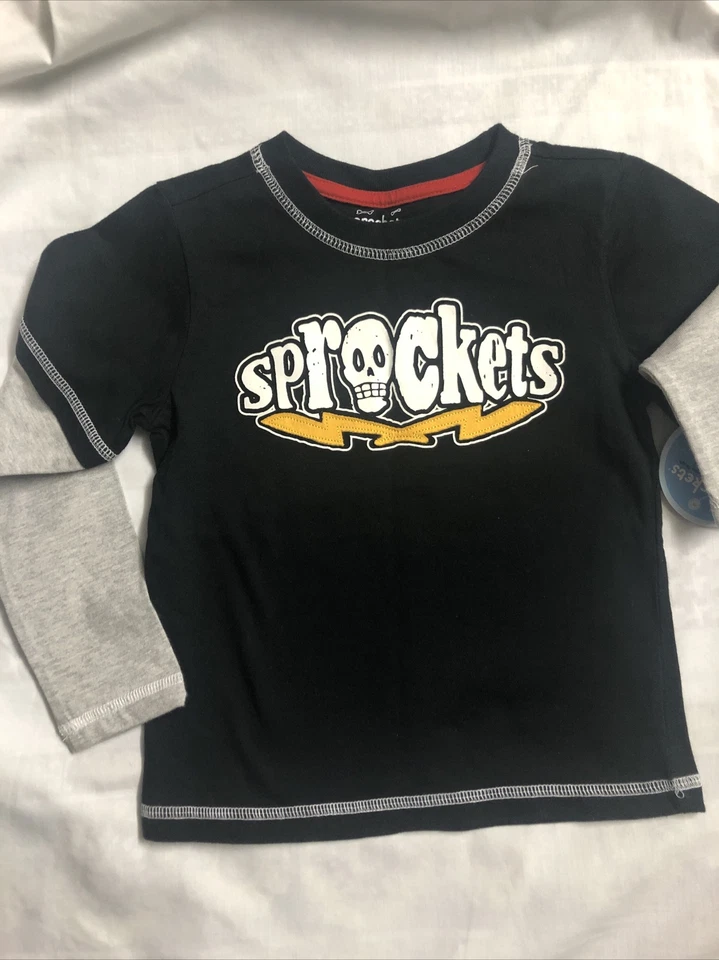Camisa Gráfica Sprockets Negra/Gris Talla 4T Nueva Foto 1 de 4