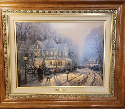 Thomas Kincade "A Holiday Gathering" Framed 18"x24"  G/P + Signing & Hi-lighting - Изображение 1 из 4