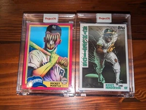 Topps Project70 Rickey Henderson & Mickey Mantle by Alex Pardee - Picture 1 of 1