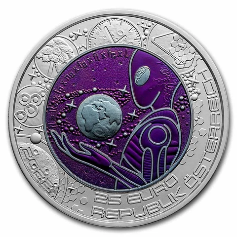 2022 Austria Silver/Niobium Extraterrestrial Life €25 BU - SKU#248389 Cover