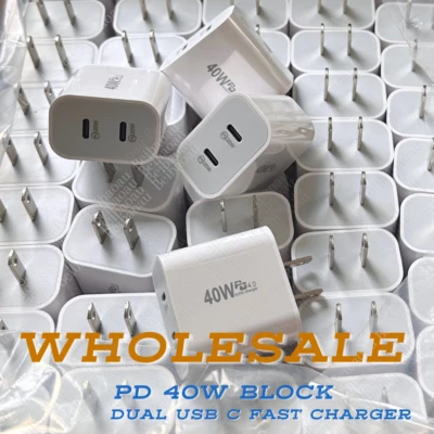 Lote Cargador Rápido USB C Doble Puertos Tipo C Enchufe Para iPhone 17 16 15 14 13 11 Foto 1 de 4