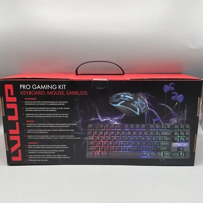 Vivitar's LVLUP PRO GAMING KIT keyboard, mouse, earbuds. Brand New! Great Gift! - Image 1 of 2