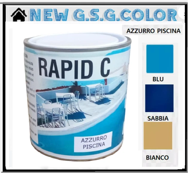 SMALTO  VERNICE AL CLOROCAUCCIU PER INTERNO PISCINA VASCHE ’ COLORI CLASSICI - Immagine 1 di 1