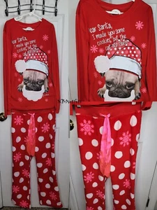 Justice Red Pug X-Mas Pajama Set size 12 - Picture 1 of 6
