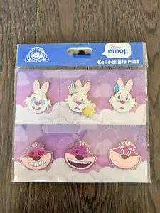 Disney Alice in Wonderland Rabbit Cheshire Cat Emoji Blitz 6-Pin Booster Set NEW - Picture 1 of 5