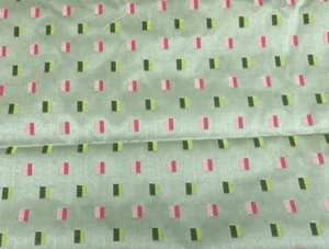 Cotton Sateen Designer Decor Fabric PInk Green Preppy Jacquard 1.7 Y #13 - Picture 1 of 6