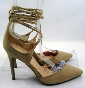 new Skintone 4"Stiletto High  Heel Pointy Toe TIE UP STRAP  Shoes  women Size 6 - Picture 1 of 6