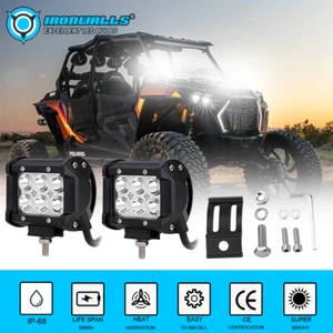 2PCS 4" LED Pods Driving Light Spot Cube Bar For Polaris RZR Golf Cart UTV ATV - Bild 1 von 12