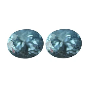 VVS 0,68 quilates [par de 2 piezas] maravilloso ovalado 5,6 x 4,7 mm azul 100 % aguamarina natural - Imagen 1 de 4