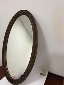 Vintage OrnAte Oval Mirror With Gold And Bronze Frame Very Heavy 35” - Picture 1 of 12