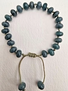 LOLA ROSE DARK TEAL GREEN QUARTZ ADJUSTABLE GEMSTONE BRACELET - NWOT - Picture 1 of 3
