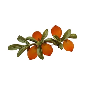 Allergy Resistant Glass Citrus Brooch Sustainable Choice Lapel Pin Gift - Picture 1 of 8