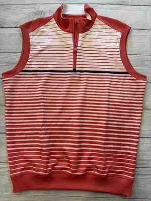 Bobby Jones Vest Mens Medium Red White Striped Sleeveless Golf Pullover XH2O - Image 1 of 4