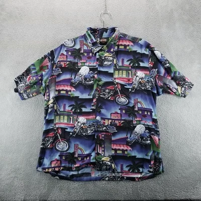 Camisa Harley Davidson Para Hombres XL Manga Corta Campamento Hawaiano Hecha en EE. UU. Hawaii Foto 1 de 4